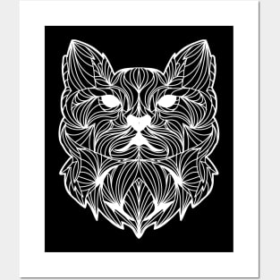 Geometric Cat Posters and Art